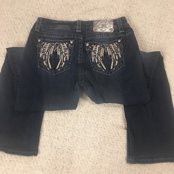 MissMe angel wing pocket boot cut authentic jeans - Picture 1 of 8